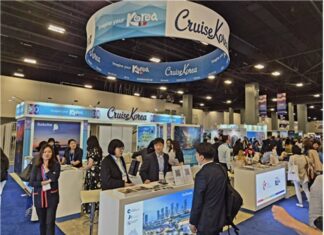 강원관광재단, 시트레이드 크루즈 글로벌 2026서 속초항 크루즈 기항 성과… 시트레이드 크루즈 글로벌 2026 행사장에서 속초항 크루즈 기항 유치를 홍보하는 한국관 부스 전경