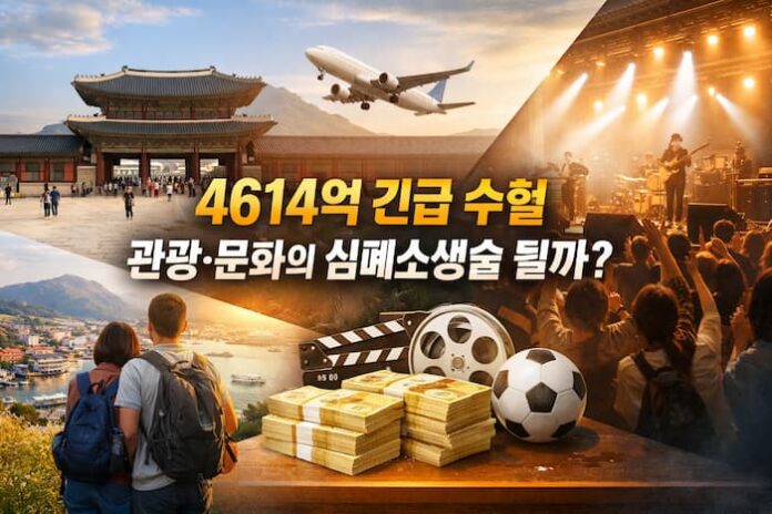 ChatGPT Image 2026년 4월 14일 오전 12_49_54 문체부 4,614억 원 추경으로 관광과 문화 산업 지원을 상징적으로 표현한 대표 이미지