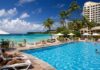Resort and pool scene symbolizing the golden era of Saipan tourism