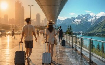 폭염이 바꾼 여름 여행… ‘쿨케이션’ 수요 커진다 여름철 시원한 지역으로 떠나는 여행 수요 증가를 상징하는 공항 여행객 이미지