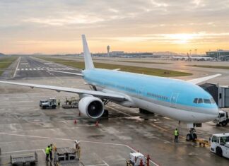 대한항공, 스카이팀 SSQ 의장 항공사 선출…보조배터리·비상대응 논의 주도 대한항공이 스카이팀 SSQ 의장 항공사로 선출된 내용을 상징하는 항공기 이미지