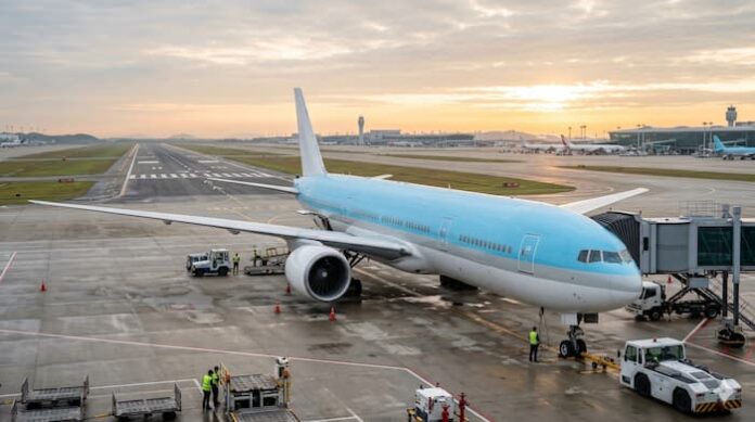 대한항공이 스카이팀 SSQ 의장 항공사로 선출된 내용을 상징하는 항공기 이미지