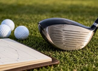 애런 라이 PGA 챔피언십 우승백을 상징하는 드라이버와 페어웨이우드 장비 이미지