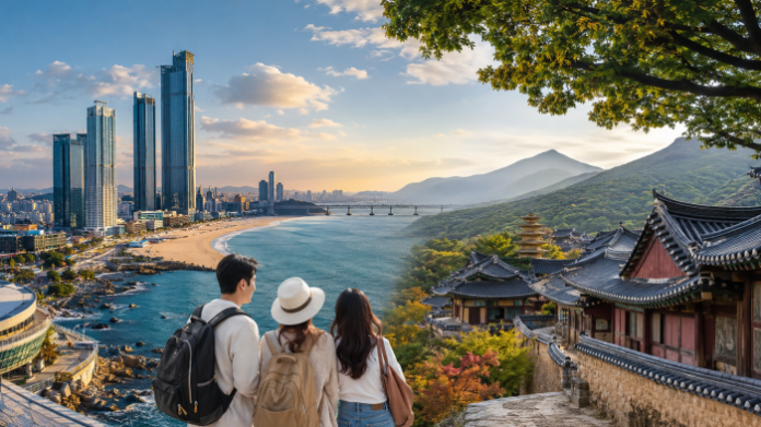 부산 해양관광과 경북 역사문화 관광을 연결한 초광역 관광 이미지