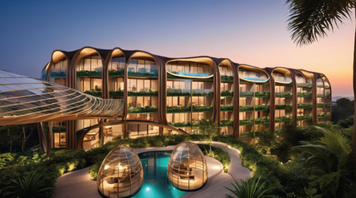 ELLE Resort & Beach Club Bali 외관과 유기적 건축 디자인 전경