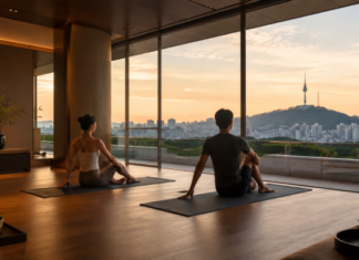 그랜드 하얏트 서울 웰니스, 5월 ‘회복의 여정’으로 감각 회복 제안 그랜드 하얏트 서울의 5월 웰니스 프로그램을 상징하는 남산 전망의 프리미엄 요가 공간