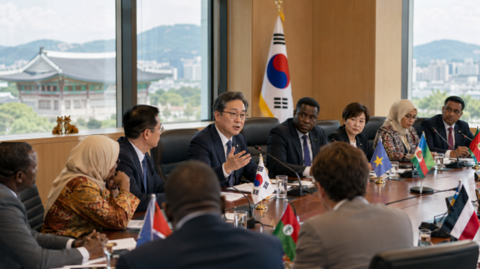 kopist-regional-tourism-policy-forum-sejong-2026 세종에서 열린 코피스트 고위급 관광정책 포럼에서 개발도상국 관광 관계자들이 지역관광 활성화 방안을 논의하는 이미지
