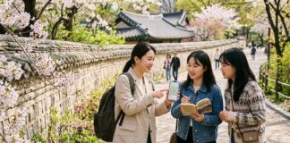 국가유산 방문 캠페인에 여기어때 숙박 할인…궁궐·산사로 넓어진 5월 국내여행 국가유산 여행지를 찾는 여행객과 숙박 할인 혜택을 상징하는 국내여행 이미지