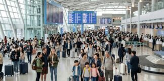 5월 황금연휴를 맞아 인천국제공항 출국장에 여행객이 몰린 모습
