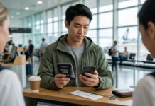 뉴질랜드 NZeTA, IVL 100달러 시대…출국 72시간 전 확인해야 뉴질랜드 여행 전 공항에서 여권과 NZeTA 신청 정보를 확인하는 여행자
