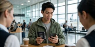 뉴질랜드 NZeTA, IVL 100달러 시대…출국 72시간 전 확인해야 뉴질랜드 여행 전 공항에서 여권과 NZeTA 신청 정보를 확인하는 여행자