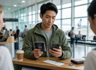 뉴질랜드 NZeTA, IVL 100달러 시대…출국 72시간 전 확인해야 뉴질랜드 여행 전 공항에서 여권과 NZeTA 신청 정보를 확인하는 여행자