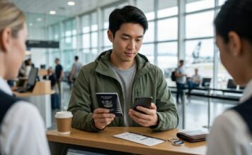 뉴질랜드 NZeTA, IVL 100달러 시대…출국 72시간 전 확인해야 뉴질랜드 여행 전 공항에서 여권과 NZeTA 신청 정보를 확인하는 여행자