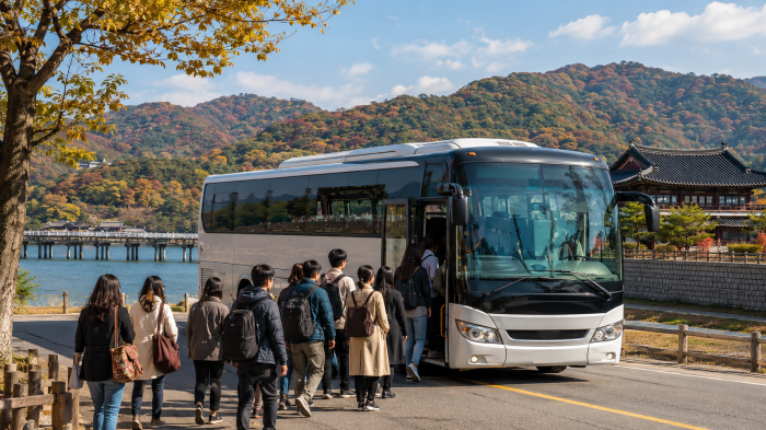 지역 관광지를 연결하는 초광역 순환버스 이미지