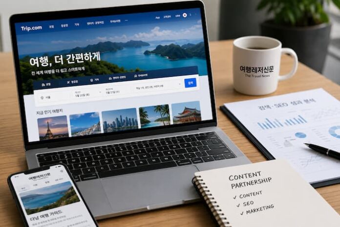 트립닷컴과 여행레저신문 콘텐츠 제휴 이미지