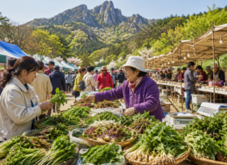 영양 산나물 축제 개막, 로컬 미식관광의 가능성 시험한다 경북 영양 산나물 축제와 일월산 생태관광을 상징하는 이미지