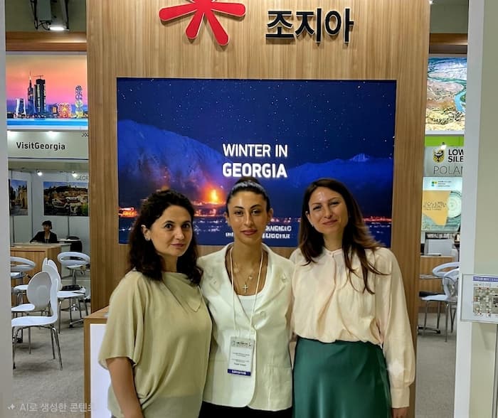 조지아 관광청 나탈리 오니아니와 조지아 대표단 서울 관광전 현장