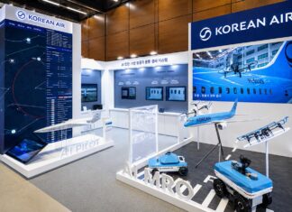 대한항공이 2026 국토교통기술대전에서 선보인 AI Pilot과 AI MRO 전시 부스
