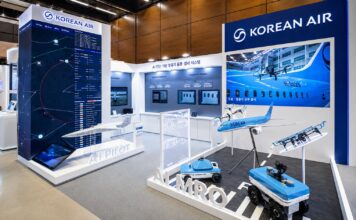 대한항공이 2026 국토교통기술대전에서 선보인 AI Pilot과 AI MRO 전시 부스