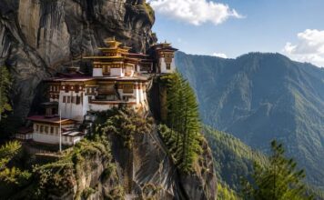 Bhutan Begins a Different Conversation with Korea Bhutan Himalayan monastery and mountain landscape representing spiritual and wellness travel for Korean travelers