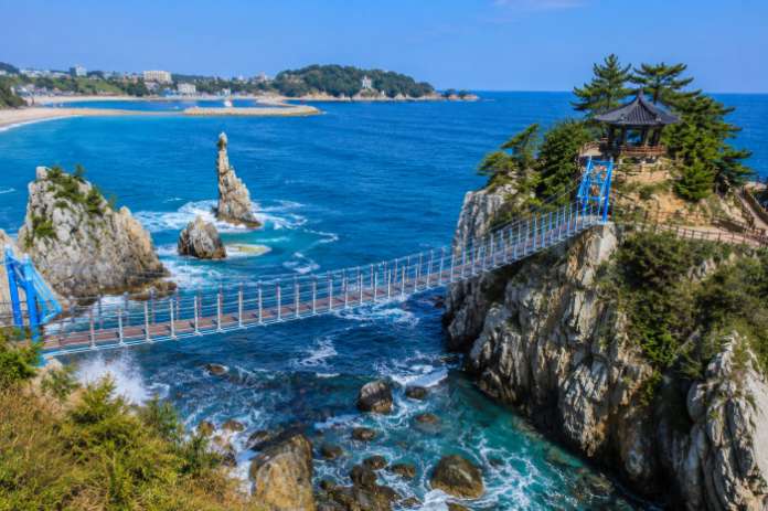chuam-chotdaebawi-sea-suspension-bridge 동해 추암 촛대바위 출렁다리와 동해 바다 풍경