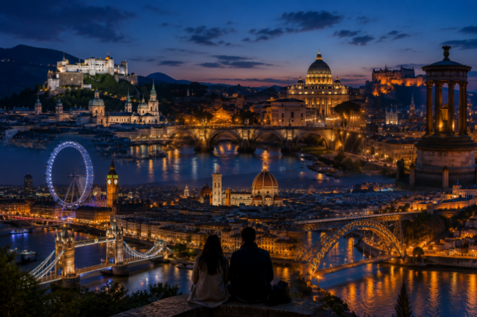 europe-night-view-cities-river-skyline 런던 로마 잘츠부르크 피렌체 포르투 에든버러 유럽 야경 여행