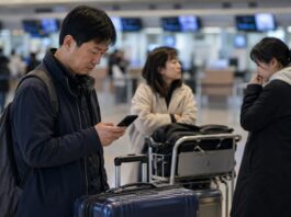 유류할증료 19단계 하락에도 고환율로 해외여행 부담이 이어지는 공항 풍경