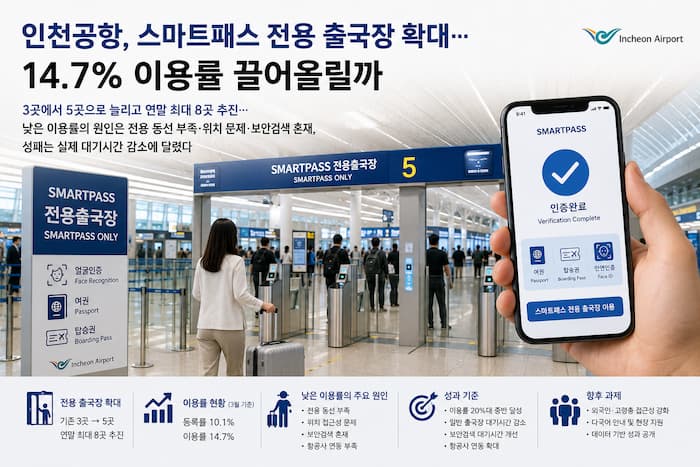 인천공항 보안검색장과 자동화 게이트 동선