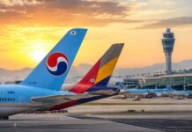 대한항공 아시아나 통합을 앞두고 한국 여행시장 좌석 공급과 여행 유통 구조 변화를 상징하는 인천공항 항공기 이미지