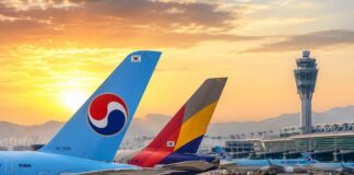 대한항공 아시아나 통합을 앞두고 한국 여행시장 좌석 공급과 여행 유통 구조 변화를 상징하는 인천공항 항공기 이미지