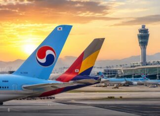 대한항공 아시아나 통합을 앞두고 한국 여행시장 좌석 공급과 여행 유통 구조 변화를 상징하는 인천공항 항공기 이미지