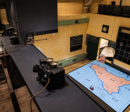 Lascaris War Rooms map room and wartime command equipment in Malta