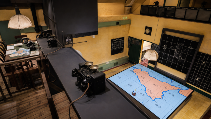 malta-lascaris-war-rooms-map-room Lascaris War Rooms map room and wartime command equipment in Malta