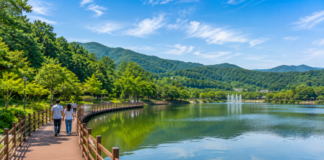 남양주 오남호수공원 3.27km 수변 산책로와 호수 풍경