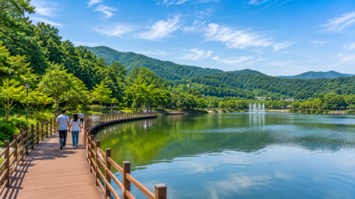 남양주 오남호수공원 3.27km 수변 산책로와 호수 풍경