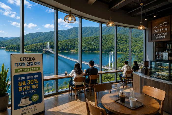 파주 마장호수 전망대 카페와 호수 조망
