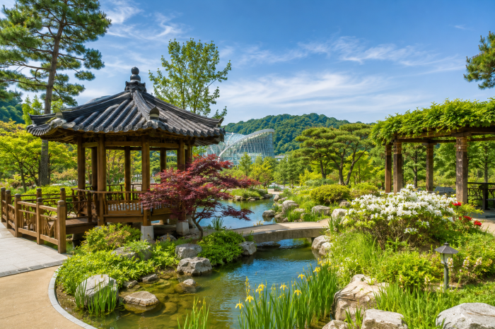 국립세종수목원 한국전통정원과 야외 산책로