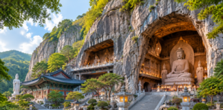 경남 의령 일붕사와 봉황산 암벽 속 동굴법당 전경