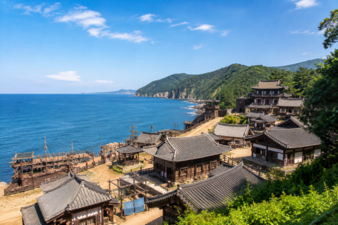 wando-cheonghae-pogu-film-set 완도 청해포구촬영장 전통가옥 세트와 바다 풍경