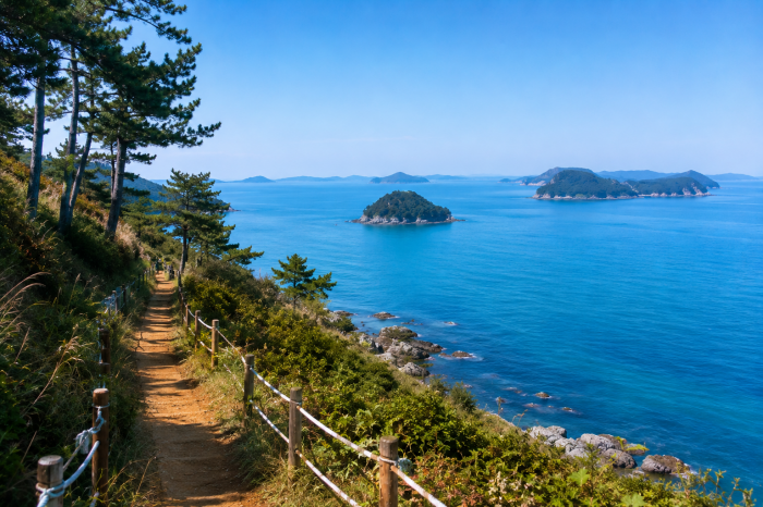 원산도 오봉산 오로봉 능선길과 서해 해안 풍경