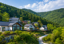 영주 국립산림치유원 숲속 숙소 전경