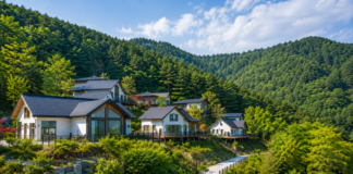 영주 국립산림치유원 숲속 숙소 전경