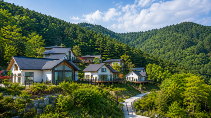 영주 국립산림치유원 숲속 숙소 전경