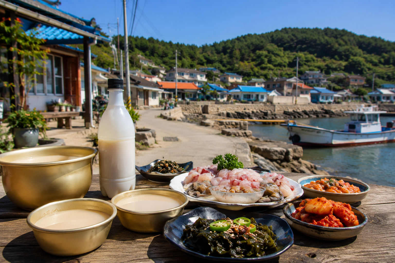 여수 낭도 여산마을과 전통 막걸리 여행 분위기