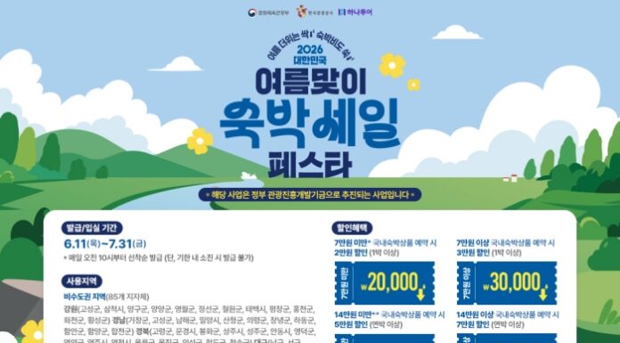 하나투어 숙박세일페스타, 인구감소지역 숙박 최대 7만 원 할인 하나투어 숙박세일페스타 여름편을 통해 지역 숙소를 이용하는 국내 여행객 이미지