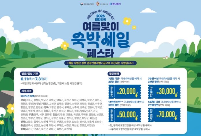 하나투어 숙박세일페스타 여름편을 통해 지역 숙소를 이용하는 국내 여행객 이미지
