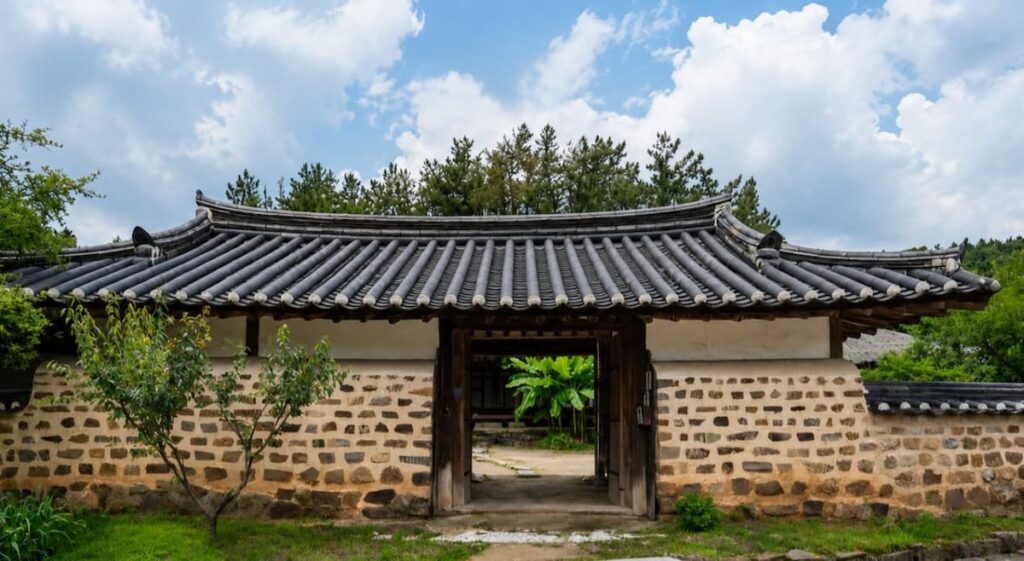 달성 삼가헌 고택 대문과 담장