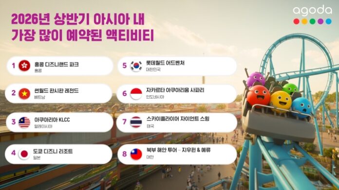 아고다가 발표한 2026년 상반기 아시아 인기 액티비티
