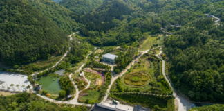 보령무궁화수목원, 24ha 성주산 숲에서 무궁화·숲하늘길 무료 산책 성주산 자락에 조성된 보령무궁화수목원과 무궁화 테마원 전경