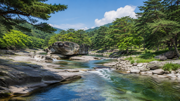 거창 수승대 주변 산세와 하늘길 전망